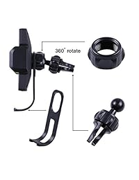 Ruishion - Soporte de cargador de coche por infrarrojos para iPhone XS, XS, Max XR X, 8 8 Plus, Galaxy Note 9, S9, S9, S8, S8, S8 y todos los teléfonos con Qi activado