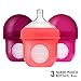 Boon, NURSH Reusable Silicone Pouch Bottle, Air-Free Feeding, 4 Ounce with Stage 1 Slow Flow Nipple (Pack of 3)