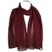 Hat To Socks Chiffon Scarf Sheer Wrap for Women (Burgundy)
