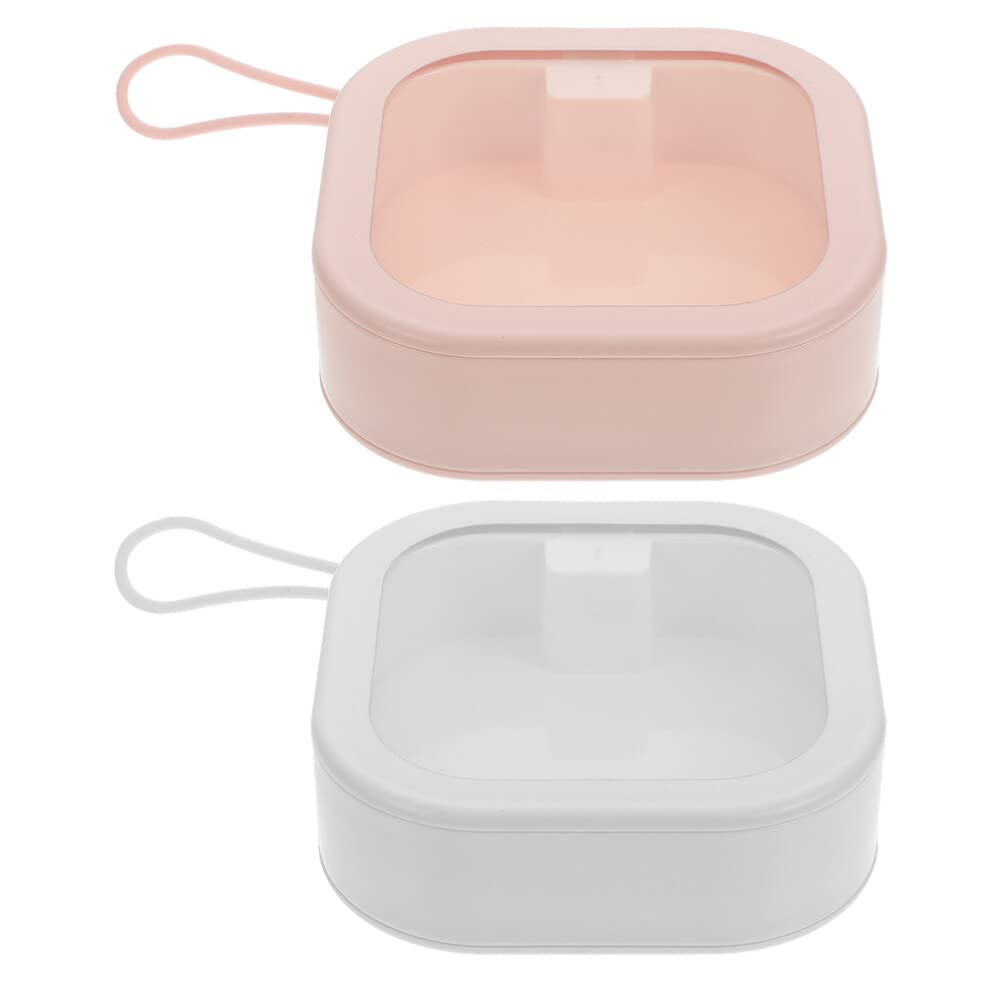 Mipcase 2pcs Hair Tie Holder Box Hair Accessory Organizer Bobby Pin Storage Portable Hair Pin Case Hair Clip Cotton Swab Dispenser for Earrings Rings Bead Jewelry