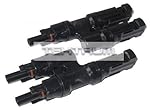 TEKTRUM 1 PAIR M/M/F & F/F/M SOLAR PANEL MC4 PV CABLE BRANCH Y ADAPTER CONNECTOR