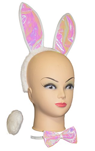 Constructive Playthings - Rabbit Costume Accessory Set,3Pcs,Tail,Ears,Bowtie