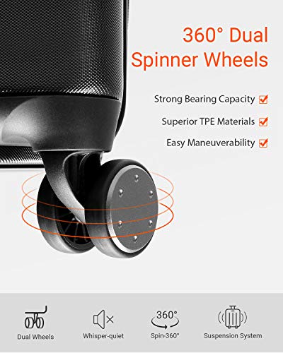 22x14x9 carry on luggage with spinner wheels
