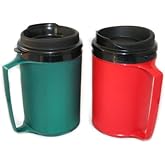 GAMA Electronics 2 ThermoServ Insulated Coffee Mugs 12 oz (1) Green & (1) Red
