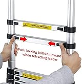 Multibao 2.6m Telescopic Ladder 9 Rungs 150kg Aluminium Extension view 7