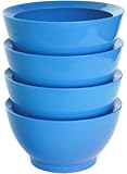 Calibowl Non-Spill Original Bowl with Non-Slip Base, 20-Ounce, Light Blue, Set of 4
