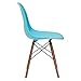 Poly and Bark Vortex Modern Mid-Century Side Chair with Wooden Walnut Legs for Kitchen, Living Room and Dining Room, Aqua