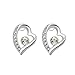 Joyfulshine Womens Crystal Earring Studs 18K Gold Plated Heart Earrings Color White