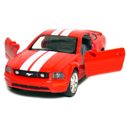 5" 2006 Ford Mustang GT with Stripes 1:38 Scale (Red) by Kinsmart