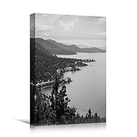 Canvas Wall Art Expressive Landscape Chic Dramatic Duotone Hallway Landscape Mountain Photography - 12x18 inches
