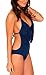 Hanson V28 Padded One Piece Fringed Swimsuit Swimwear Monokini (US Size: M, Blue2)