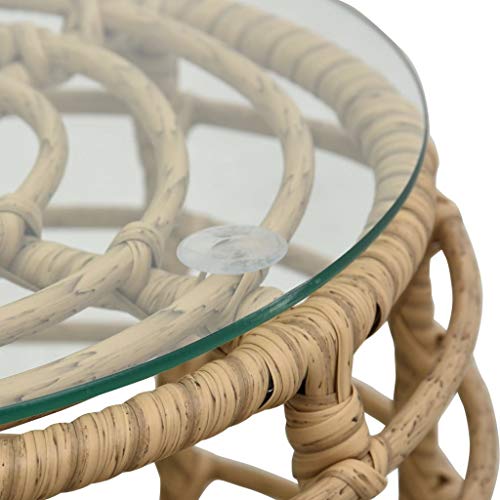 vidaXL Bistroset 3-TLG. Balkonset Sitzgruppe Gartenmöbel Rattanmöbel Gartenset Balkonmöbel Sitzgarnitur Gartengarnitur Poly Rattan Eichefarben – Bild 7