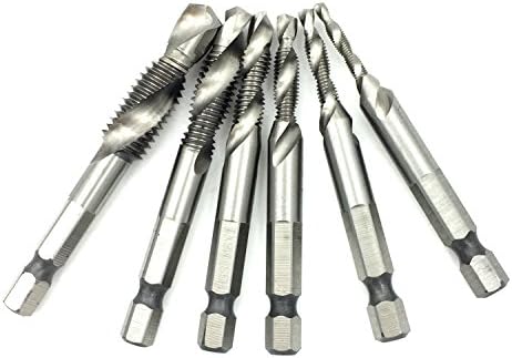 PANOVO 6pcs Combination 1/4'' Hex Power Hand Tools Drill Tap Set,M3-M10 Bit Screw Countersink