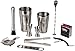 10-Piece Cocktail Shaker Set - Bar Tools - Stainless Steel Professional Bartender Kit, With All Bar Accessories, Cocktail Strainer, Double Jigger, Bar Spoon, Muddler, Bottle Opener.