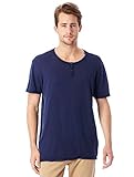 Alternative Men's Washed Slub Home Team Henley, Midnight Pigment, M