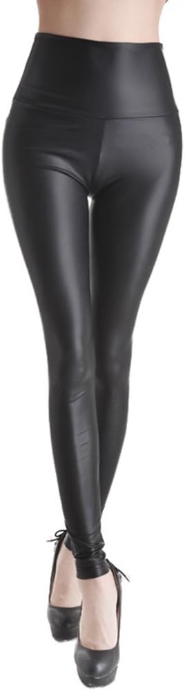 RiverPanda Sexy Women Girls High Waisted Faux Leather Leggings