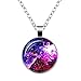 EVELICAL 6 Pcs Womens Mens Galaxy Universe Astronomy World Pendant Chain Necklace for Women Fashion Jewelry