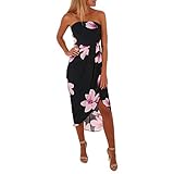 morecome Womens Boho Tube top Dress Lady Beach Summer Maxi Dress (L, Black)