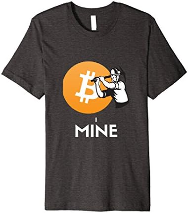 Mens I Mine Bitcoin Shirt for Bitcoin Miners Large Dark Heather