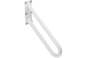 White Handrail for Outdoor Step 20 Inch, Zepolu U Shaped Safety Hand Railing, Wall Mounted Stainlees Steel Hand Rail for Porch Garage Front Entry Stairs Interior Exterior Stairway