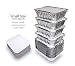 55 PACK - 1LB Aluminum Foil Pan Containers with Lids Take Out Pans Food Containers Disposable Easy Pack From Spare - 1Lb Capacity 5.5" x 4.5" x 1.9" - SMALL Size