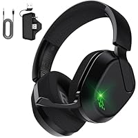 Gvyugke Wireless Gaming Headset for Xbox Series X/S, Xbox One, PS5, PC, Mac, Bluetooth 6.0 Gaming Headphones with Flip-to-Mute Noise-Canceling Mic, Foldable, 3D Surround Sound, 45H Battery - Black