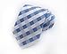 Eneston Men's Classic Checks Light Blue Jacquard Woven Silk Tie Necktie
