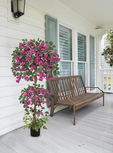 Villa Como 150cm Artificial Bougainvillea Tree with Flowers in Pot, 5FT Faux Blooming Tree for Indoor Outdoor Home Office Patio Balcony Wedding Decoration
