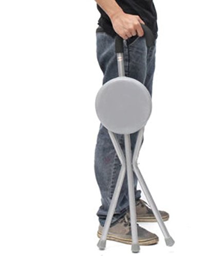 Outdoor Travel Folding Stool Chair Portable Tripod Cane Walking Stick Seat Camping Hiking [US Warehouse] by ShopIdea - Thumbnail 4