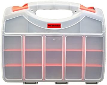 Deluxe Double Sided Storage Organizer Carrying Case With 36 Compartments - Used As A Tacklebox/Tool Box/Craft Sorter. Holds Fasteners/Screws/Fishing/Tackle/Tools/Crafts/Beads/Electronics/Components