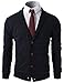 H2H Mens Slim Fit Shawl Collar Knit Cardigan with Elbow Patch Navy US XL/Asia XXL (CMOCAL07)