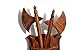 Unique GoT Medieval GIFT FOR HIM LOVE Viking Throne Holiday Gift Set Medieval Axe and Two Daggers Knife set House Warming Gift with Wall Hanging Shield HAND CRAFTED Solid Wood 20