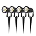 SHINE HAI LED Landscape Lighting, 5W Waterproof COB LED Garden Path Wall Yard Light, 3000K Warm White, AC 85-265V, Outdoor Decorative Spotlight with Spiked Stand, 4-Pack