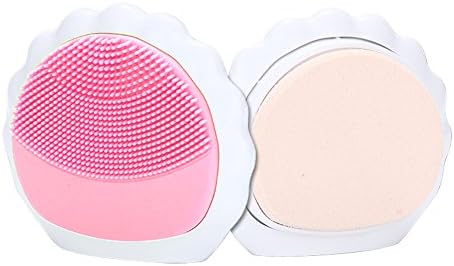2 in 1 Beauty Skin Care Facial Ultrasonic Waterproof 3D Cleanser Face Cleansing Brush Washer (Pink)