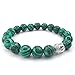 KONOV Natural Energy Stone Beads Gemstone Malachite Mens Womens Bracelet, 10mm Buddha Mala, Green