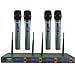 Wireless Microphone System, FREEBOSS 4 Channel VHF Wireless Microphone Set with 4 Handheld Mics, Metal Receiver, Ideal for Church, Meeting, Karaoke, Wedding (FB-V04)