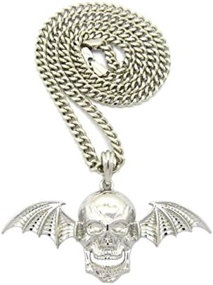 Janestore Fashion Skull Wing Avenged Sevenfold Pendant &amp;5Mm/24" Cuban Chain Necklace
