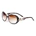 LianSan Fashion Oversized Women Uv400 Protection Polarized Lady Sunglasses Gold Flower Full Frame Sunglasses Gd103 (Brown)