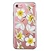 Onepicebest Floral Case Clear Design Thin TPU Bumper Soft Clear Slim Transparent Cover Shock Absorption Scratch Resistant Protective Case for Girl Apple iPhone 7 (Plumeria Rubra)