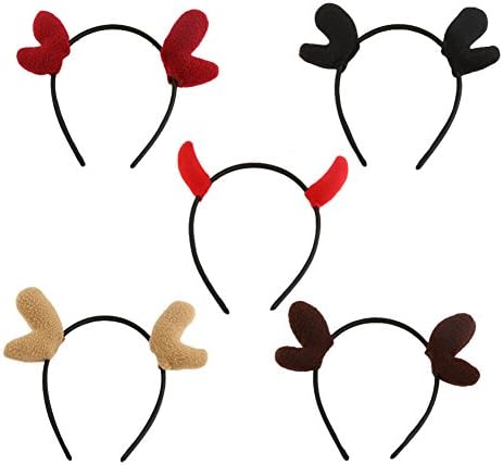  Cute Cosplay Little Deer Ear Devin Hairband Headband for Girls Halloween Party Hair Accessory(5Pcs)