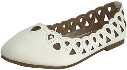 SPIRIT MODA Girls Eve Embellished and Scalloped Edge Ballet Dress Flats