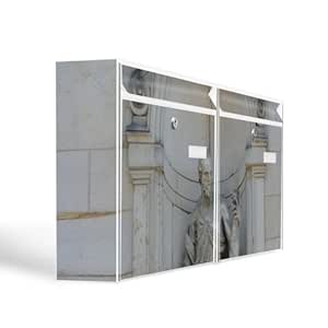 Buzón de correo con diseño de instalación 2 buzones: piedra Estatua