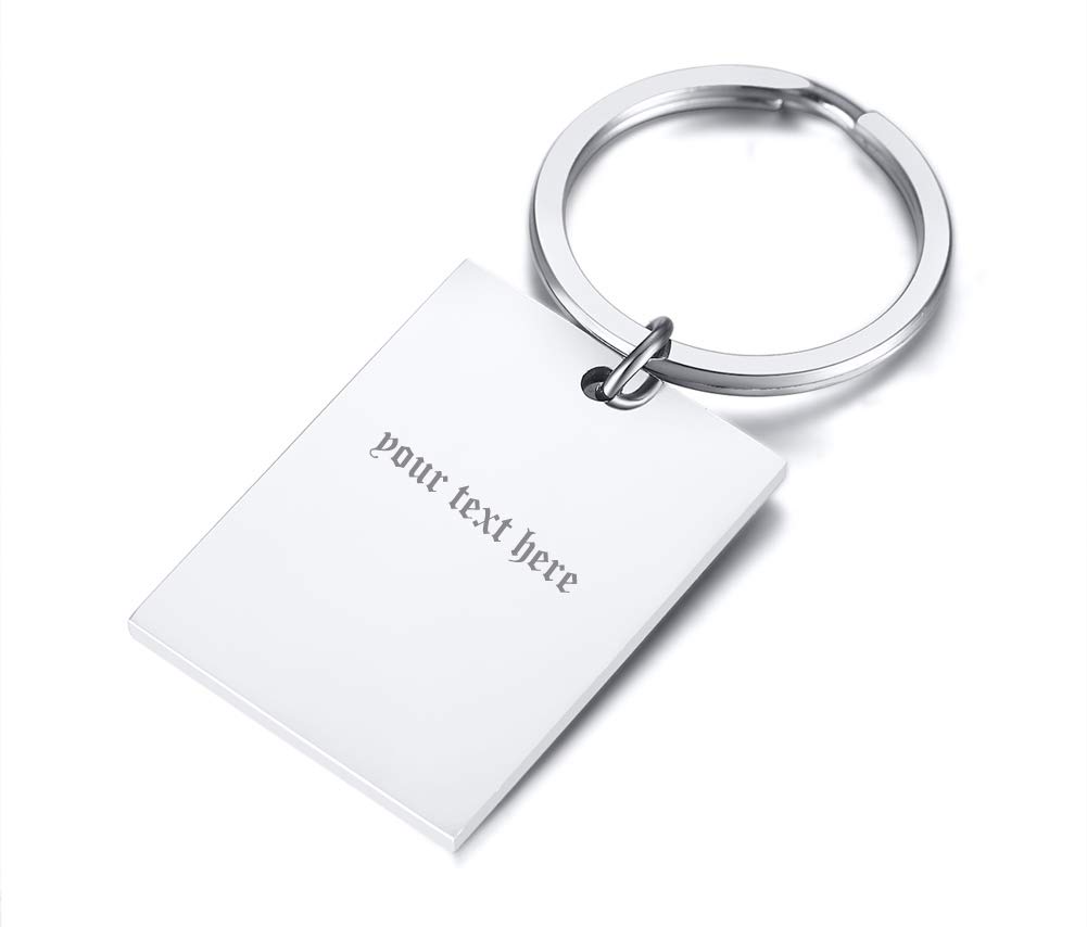 MP Free Engraved Stainless Steel Blank Dog Tag Key Ring Keychain Personalized Tags for Men