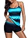 Century Star Women's Tummy Control Swimwear Paisley Printed Tankini Swimsuit with Boyshorts Two Piece Bathing Suit