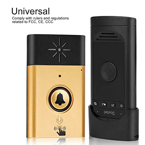 Yesbaby Wireless Voice Intercom Doorbells Two-Way Talk Home Doorbell Intercom Kit (Color : Gold) - Thumbnail 5