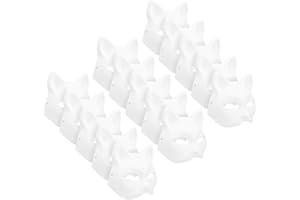 noxozoqm Cat Mask Set Colorable White Mask Female Masquerade Mask Hand Painted Decorative Masks with Paint and Brushes