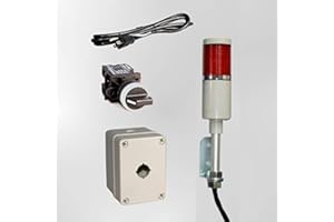 LEDANDON LED Andon LED Tower Light Station Kit, LED Andon Light Kit KT-5211-101, LED Stacklight Kit, Flashing Capable, 120V, Red, 2 Pos Off/Steady OR Off/Flashing
