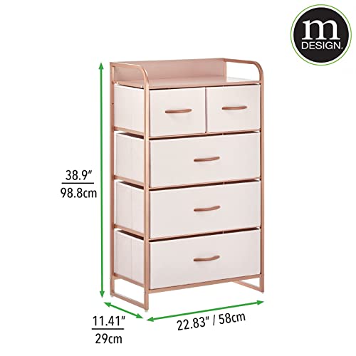mDesign Tall Dresser Storage Chest Vanity Furniture Tower