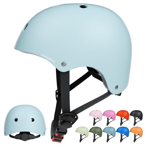 KORIMEFA Kinder Fahrradhelm Skaterhelm für 3-13 Jahre Jungen Mädchenn mit Knie-, Handgelenk- und Ellbogenpolster-Set, Kinderhelm Helm für Fahrrad Roll