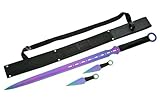 Szco Supplies Ninja Sword with Throwing Knives, Rainbow